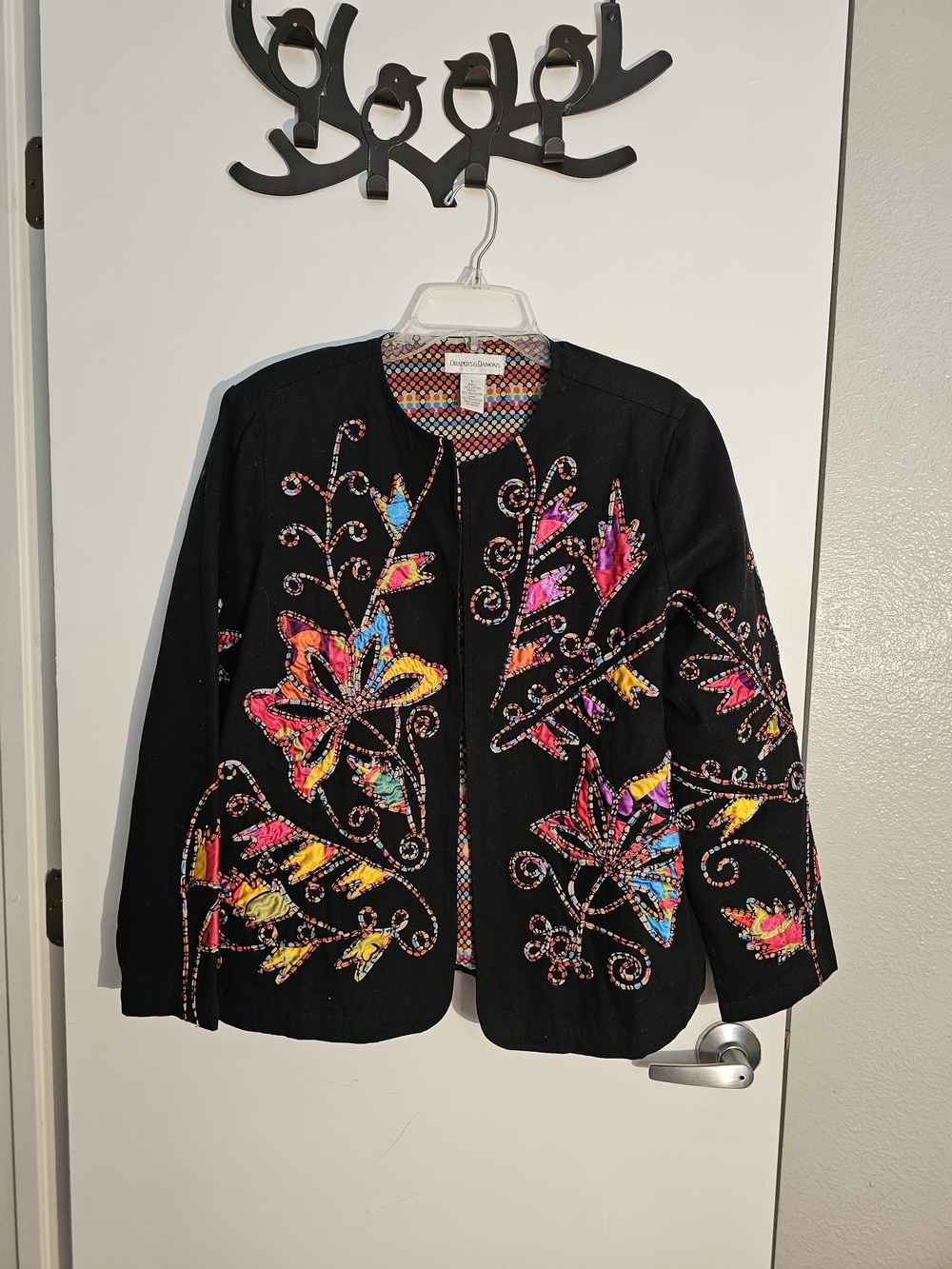 Draper's & Damon's Embroidered Floral Artsy Boho Jacket L